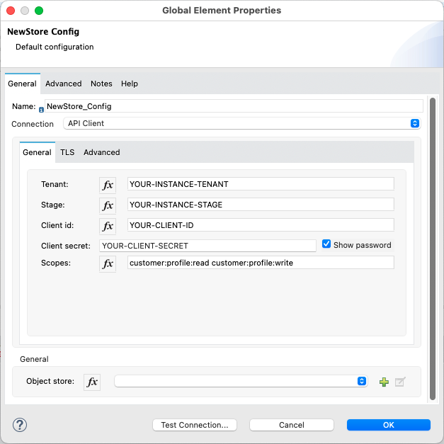 connector credentials api client configuration